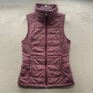 Columbia Quilted Vest Women's Size Small Maroon Burgundy Lightweight Pockets